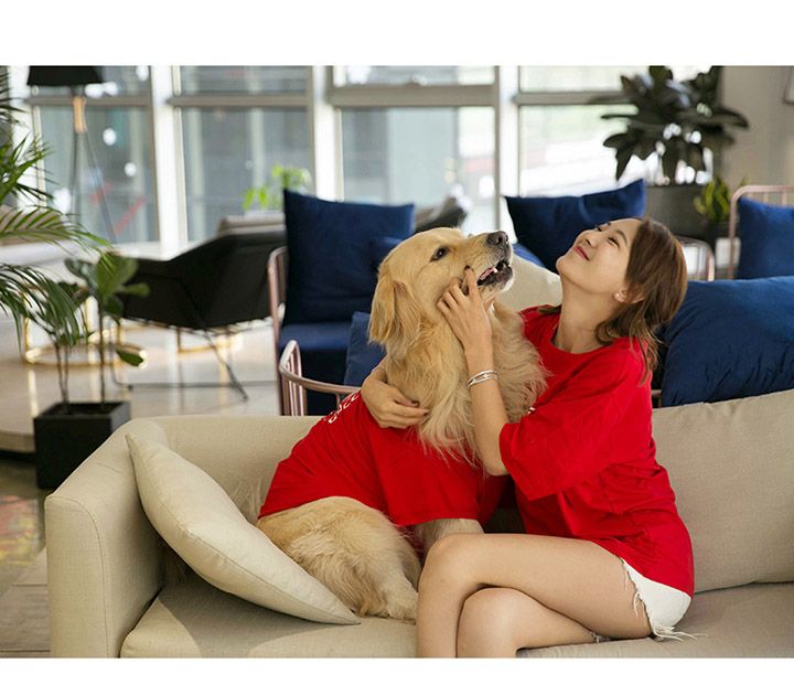 ブランド グッチ 犬とペアルック Tシャツ