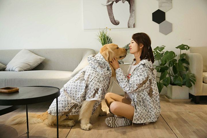 ルイヴィトン 犬とペアルック 親子服