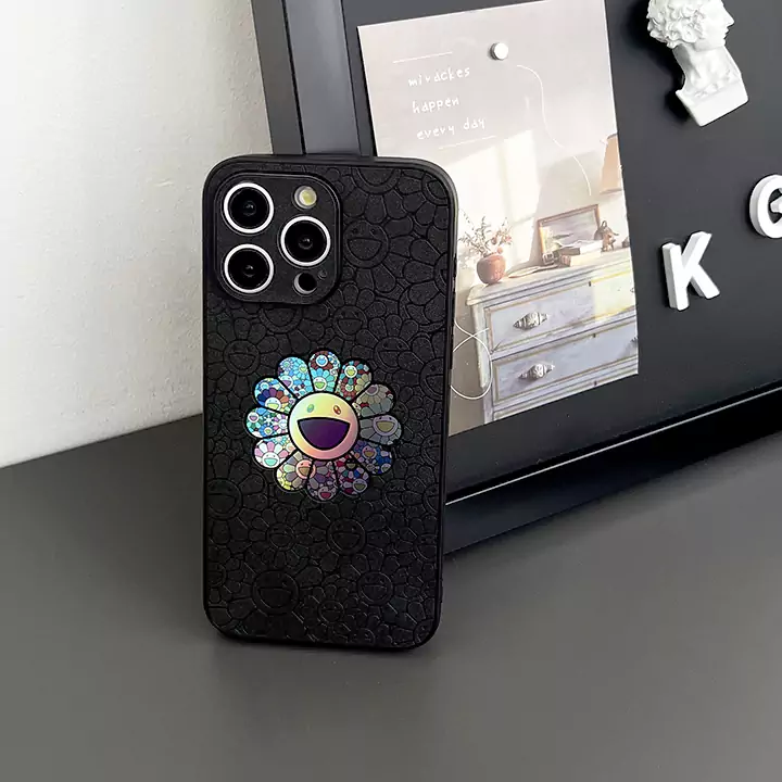 murakami sunflower ブランドロゴ アイフォン 14plus ケース